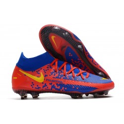 Nuovo Scarpa Nike Phantom GT Elite DF FG Rosso Blu Giallo