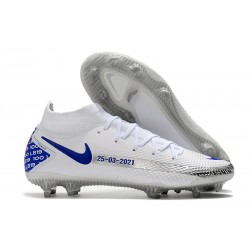 Nuovo Scarpa Nike Phantom GT Elite DF FG Bianco Blu