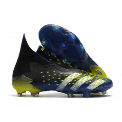 adidas Scarpe Calcio Predator Freak+ FG Blu Nero Core Bianco Giallo Solare