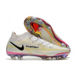 Nike Phantom GT2 Elite Dynamic Fit FG Bianco Nero Cremisi Vivace Rosa Blast