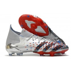 adidas Predator Freak.1 FG Scarpa Argento Metallico Nero Core Scarlatto