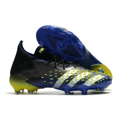 adidas Predator Freak.1 FG Scarpa Blu Nero Core Bianco Giallo Solare