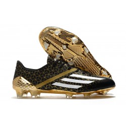 ADIDAS F50 Ghosted Adizero FG Scarpe Da Calcio Nero Bianco Oro