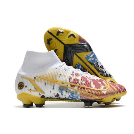 Nike Mercurial Superfly 8 Elite FG CR7 Bianco Rosso Blu Oro