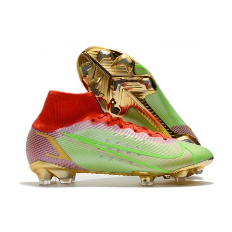 Nike Mercurial Superfly 8 Elite FG Verde Rosso Oro