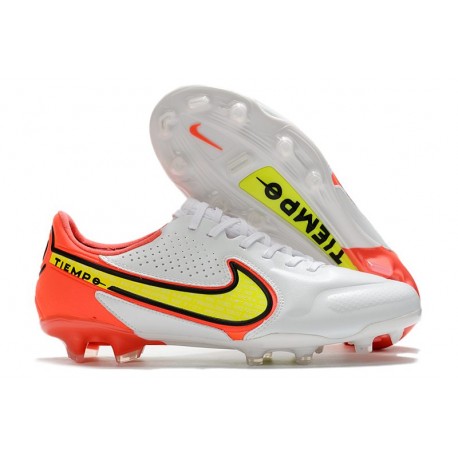 Nike Tiempo Legend 9 Elite FG Uomo Bianco Volt Cremisi Vivace