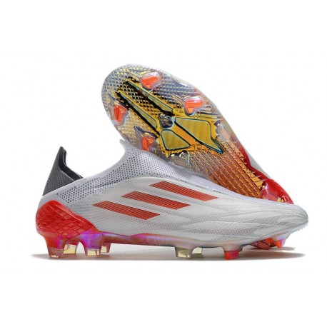 Scarpe Adidas X speedflow FG Bianco Ferro Metallizzato Rosso Solare