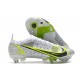 Nike Mercurial Vapor 14 Elite SG AC Bianco Nero Metallic Argento Volt