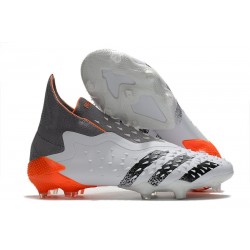 adidas Scarpe Calcio Predator Freak+ FG Bianco Ferro Metallizzato Rosso Solare