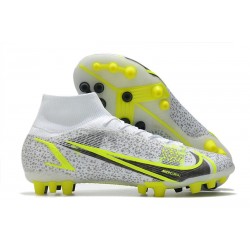 Nike Mercurial Superfly 8 Elite AG PRO Bianco Nero Metallic Argento Volt