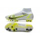 Nike Mercurial Superfly 8 Elite AG PRO Bianco Nero Metallic Argento Volt