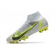 Nike Mercurial Superfly 8 Elite AG PRO Bianco Nero Metallic Argento Volt