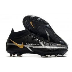 Nike Phantom GT2 Elite Dynamic Fit FG Nero Metallic Grigio Scuro Oro Metallico