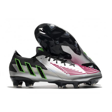 Scarpe da calcio adidas Predator Edge.1 L FG Argento Nero Rosa