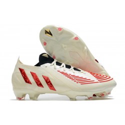 Scarpe da calcio adidas Predator Edge.1 L FG Bianco Off Rosso Vivido Oro Metallico