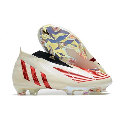 Scarpe adidas Predator Edge+ FG Bianco Off Rosso Vivido Oro Metallico