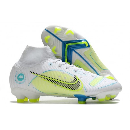 Nike Mercurial Superfly VIII Elite FG Bianco Blu Giallo