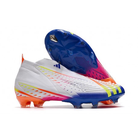 Scarpe adidas Predator Edge+ FG Bianco Giallo Solare Blu Power