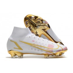 Scarpe Nuovo Nike Mercurial Superfly VI 360 Elite FG (Bianca Oro)