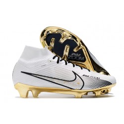 Nike Zoom Mercurial Superfly IX Elite Fg Bianco Oro Metallico