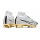 Nike Zoom Mercurial Superfly IX Elite Fg Bianco Oro Metallico