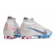 Nike Air Zoom Mercurial Superfly 9 Elite Fg Bianco Blu Baltico Rosa Blast Indigo Haze