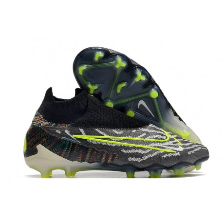 Scarpe Nike Phantom GX Elite DF FG Nero Volt Bianco Blu Glow