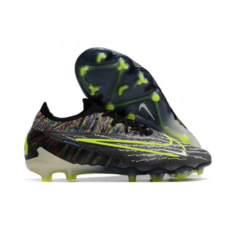 Nike Phantom GX Gripknit Elite FG Nero Volt Bianco Blu Glow