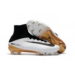 Nike Mercurial Superfly V FG Scarpe - Bianco Oro Nero