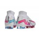 Scarpe Nike Zoom Mercurial Superfly IX Elite Fg Bianco Rosa Blu