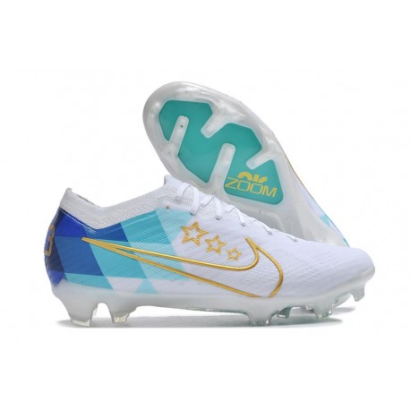 Scarpe Nike Zoom Mercurial Vapor XV Elite FG Bianco Blu Oro