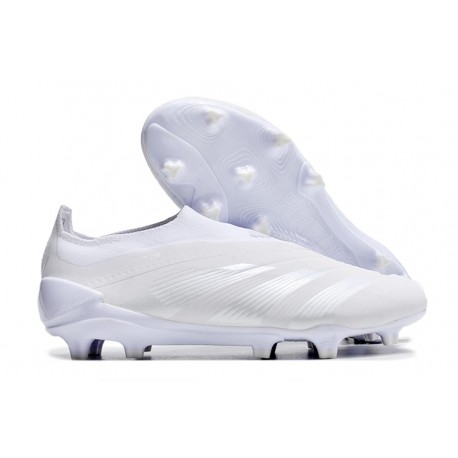 Scarpe da Calcio adidas Predator Elite Senza Lacci FG Bianco Argento Met