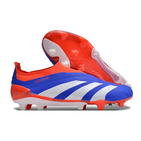 Scarpe da Calcio adidas Predator Elite Senza Lacci FG Blu Bianco Rosso