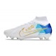 Scarpe Nike Zoom Mercurial Superfly IX Elite Fg Bianco Blu Oro