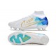 Scarpe Nike Zoom Mercurial Superfly IX Elite Fg Bianco Blu Oro