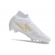 Scarpe Nike Zoom Mercurial Superfly IX Elite Fg Bianco Blu Oro