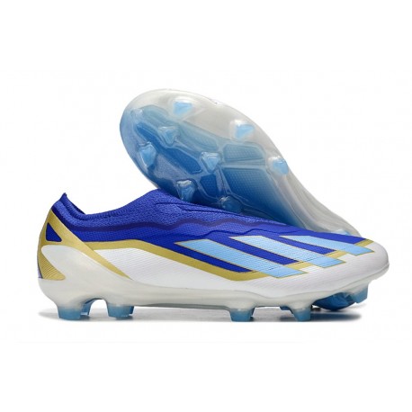 Adidas X Crazyfast.1 Senza Lacci FG Messi Blu Lucido Blu Burst Bianco