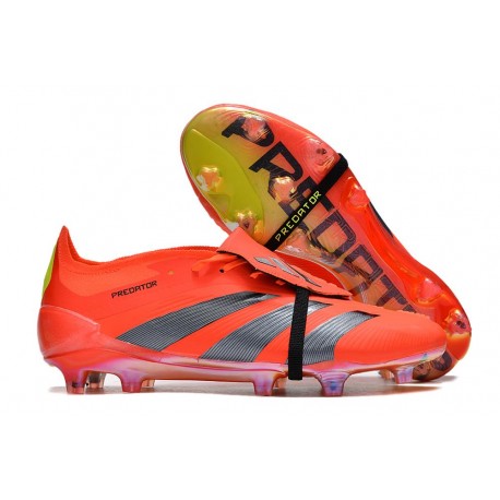 Scarpe da calcio Predator Elite Foldover Tongue FG Rosso Negro Giallo