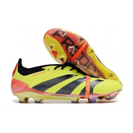 Scarpe da calcio Predator Elite Foldover Tongue FG Giallo Nero Rosso