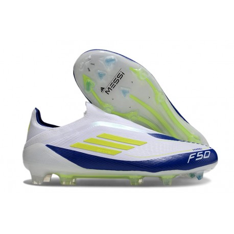 Adidas Scarpa da Calcio F50 Elite LL FG Bianco Giallo Solare Blu Lucido