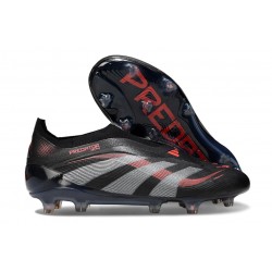 adidas Predator Elite 25 LL FG Nero Grigio 4 Rosso Lucido