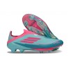 Scarpe adidas F50+ Senza Lacci FG Messi Flash Acqua Rosa Lucido Ciano Lucido