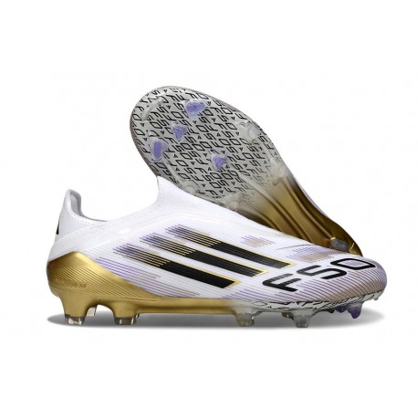Adidas Scarpa da Calcio F50 Elite LL FG Bianco Nero Core Oro Met