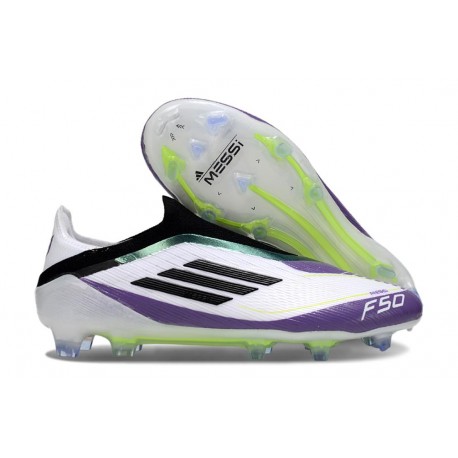 Adidas Scarpa da Calcio F50 Elite LL FG X Messi Ftwr Bianco Nero Core Unity Viola