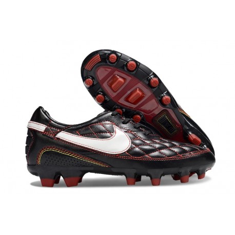 Scarpa Nike Tiempo Legend 10 Elite FG Ronaldo Nero Bianco Rosso