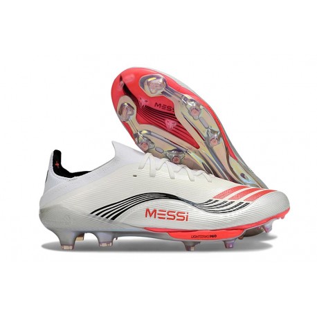 adidas F50+ FG MESSI Ftwr Bianco Rosso Lucido Argento Metallico
