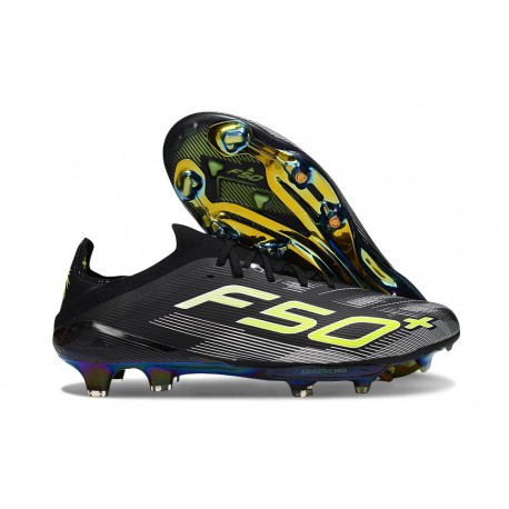 Scarpa adidas F50+ FG Nero Core Ferro Metallizzato Limone Lucido