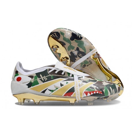 adidas Predator Elite Fold-over Tongue FG Bianco Nero Verde Oro