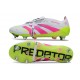 Scarpa da Clacio Adidas Predator Elite Tongue SG Bianco Rosa Giallo