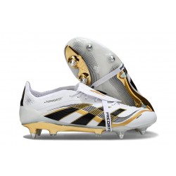 Scarpa da Clacio Adidas Predator Elite Tongue SG Bianco Nero Oro Met